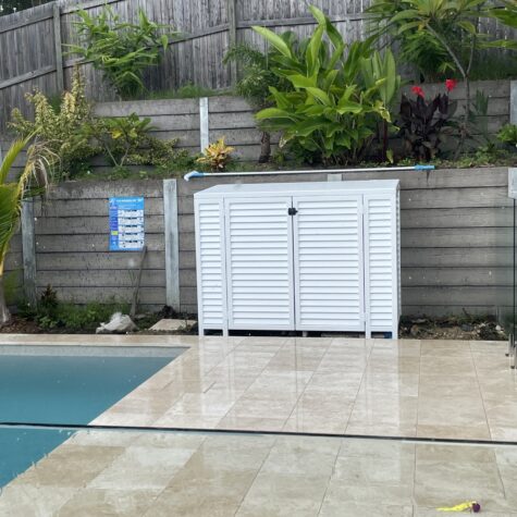 Pool Filter Enclosure Louvre White